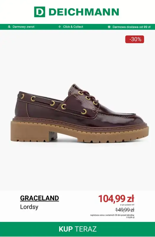 Deichmann - gazetka promocyjna Do -50% na półbuty od wtorku 23.12  - strona 3