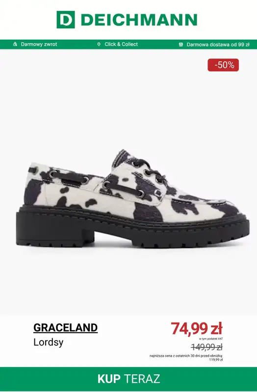 Deichmann - gazetka promocyjna Do -50% na półbuty od wtorku 23.12  - strona 7