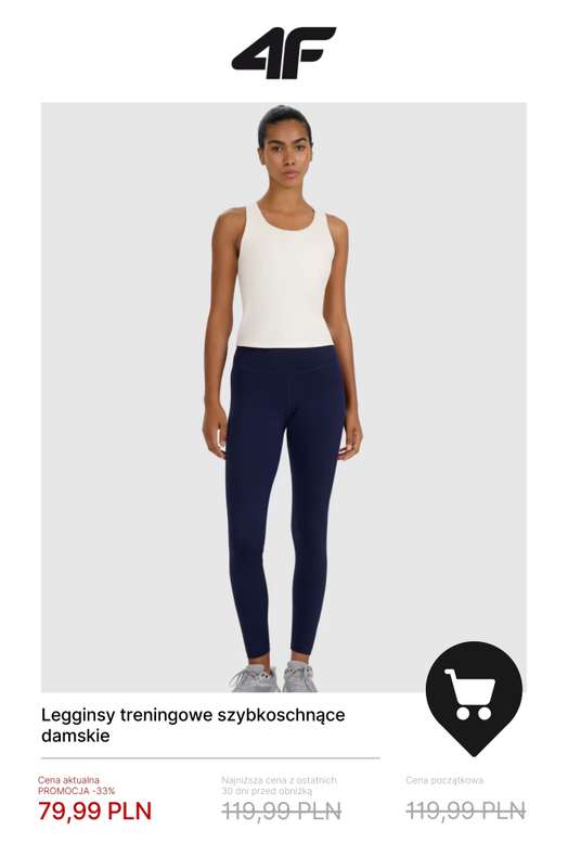 4F - gazetka promocyjna Do -50% na kolekcję treningową – dla niej od wtorku 23.12 do środy 31.12 - strona 5