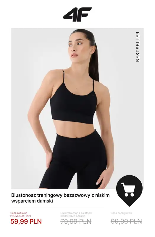 4F - gazetka promocyjna Do -50% na kolekcję treningową – dla niej od wtorku 23.12 do środy 31.12 - strona 2