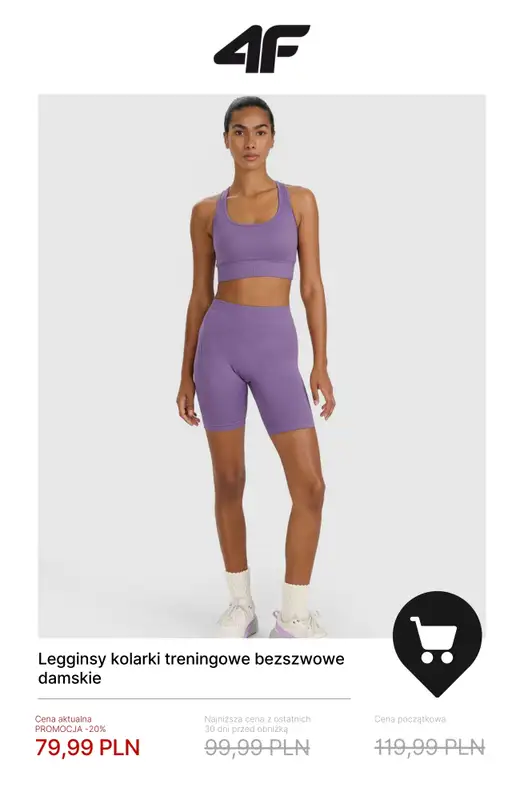 4F - gazetka promocyjna Do -50% na kolekcję treningową – dla niej od wtorku 23.12 do środy 31.12 - strona 15