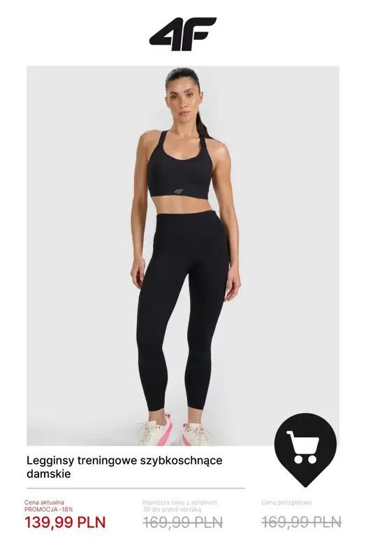 4F - gazetka promocyjna Do -50% na kolekcję treningową – dla niej od wtorku 23.12 do środy 31.12 - strona 3