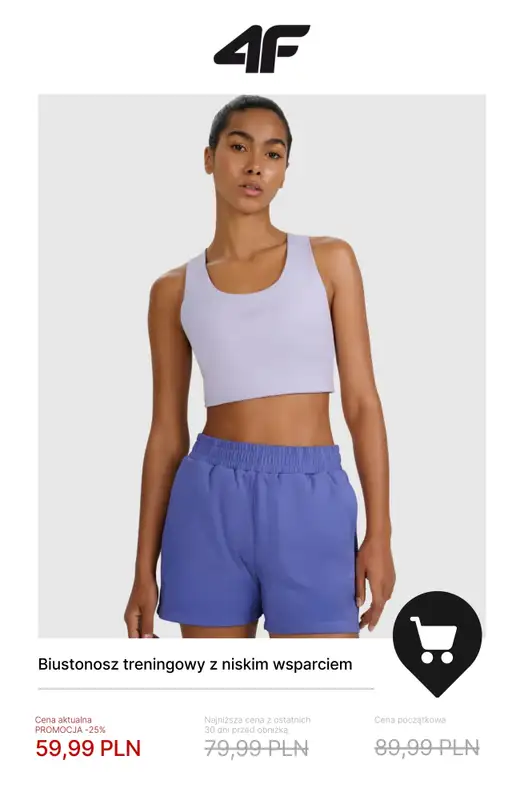 4F - gazetka promocyjna Do -50% na kolekcję treningową – dla niej od wtorku 23.12 do środy 31.12 - strona 9