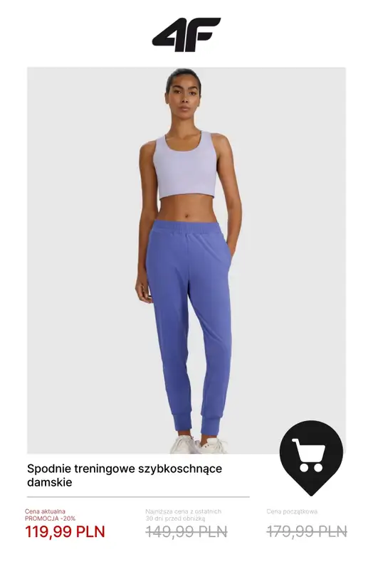 4F - gazetka promocyjna Do -50% na kolekcję treningową – dla niej od wtorku 23.12 do środy 31.12 - strona 10
