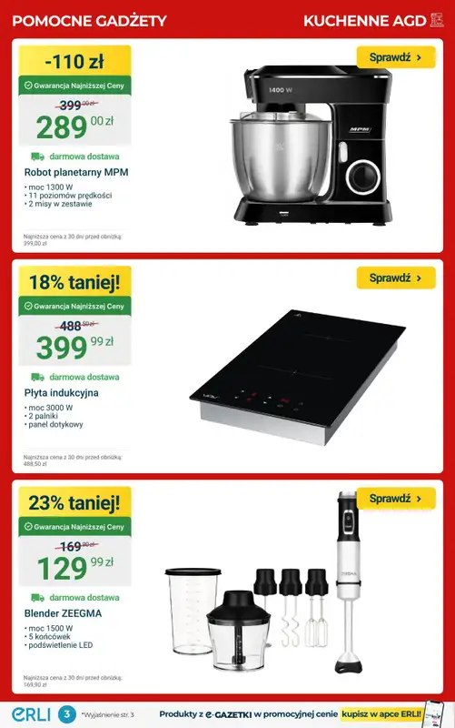 ERLI - gazetka promocyjna HITY CENOWE – małe AGD, meble i wyposażenie! od soboty 20.12 do niedzieli 04.01 - strona 3