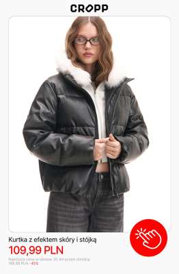 Kurtka z efektem skóry i stójką