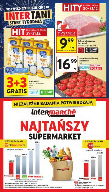 Intermarche - gazetka promocyjna Intertani start tygodnia od soboty 27.12 do środy 31.12