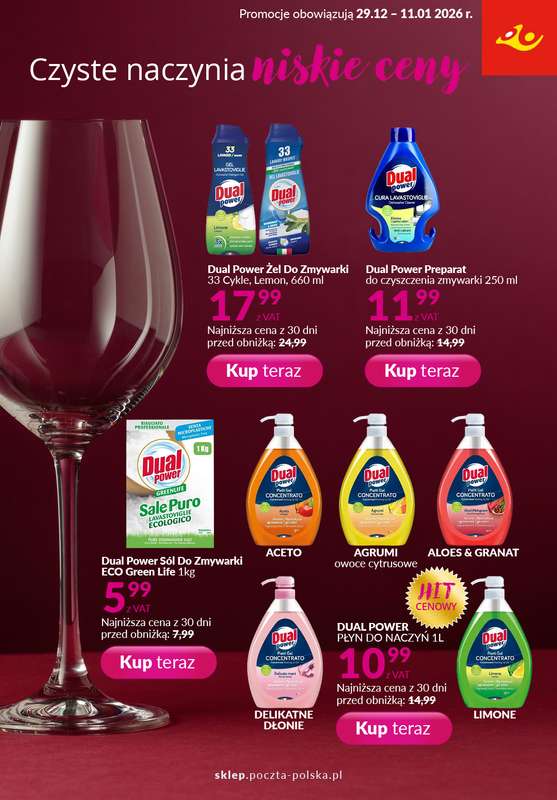 Poczta Polska - gazetka promocyjna Gazetka od poniedziałku 29.12 do niedzieli 11.01