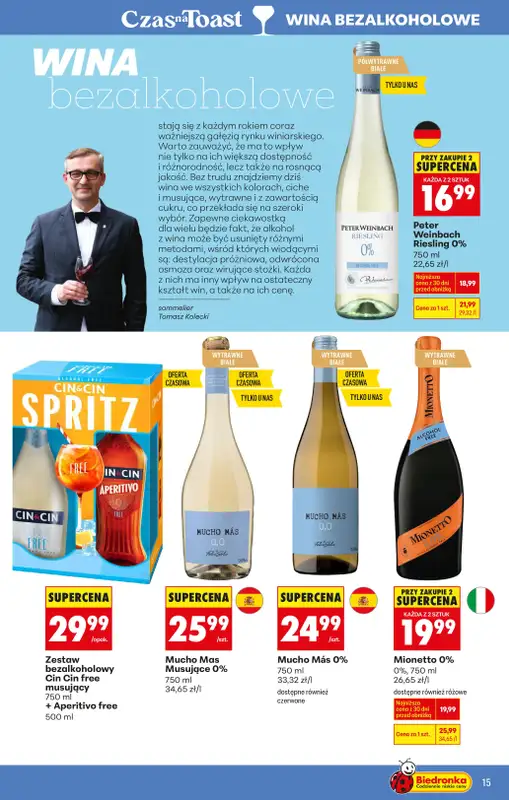 Biedronka - gazetka promocyjna Czas na Toast! od piątku 02.01 do soboty 10.01 - strona 15