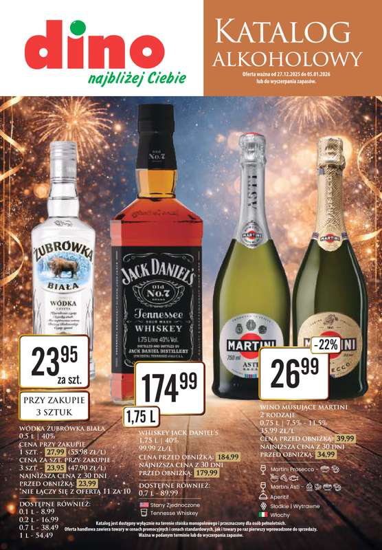 Dino - gazetka promocyjna Katalog alkoholowy od soboty 27.12 do poniedziałku 05.01