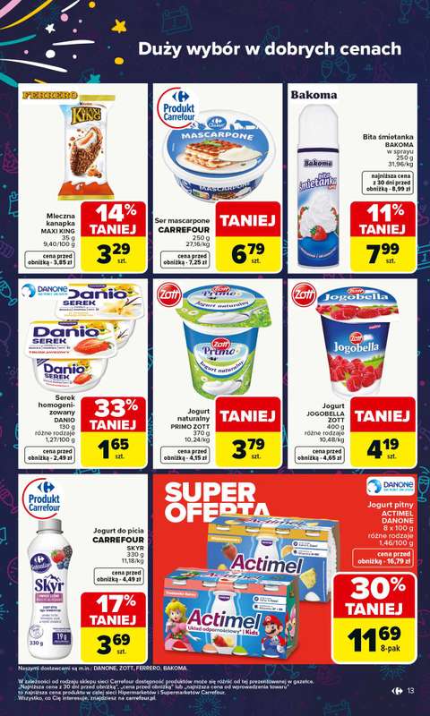 Carrefour - gazetka promocyjna Gazetka Carrefour od poniedziałku od poniedziałku 29.12 do soboty 03.01 - strona 13