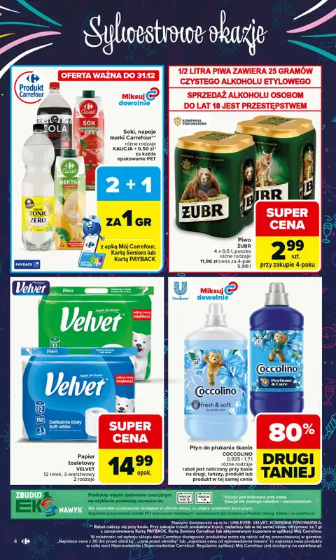 Carrefour - gazetka promocyjna Gazetka Carrefour od poniedziałku od poniedziałku 29.12 do soboty 03.01 - strona 4