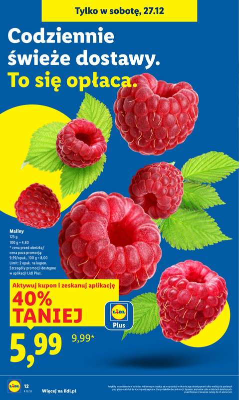 Lidl - gazetka promocyjna Oferta ważna tylko 27.12 od soboty 27.12 do soboty 27.12 - strona 12