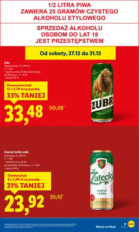 Lidl - gazetka promocyjna Oferta ważna tylko 27.12 od soboty 27.12 do soboty 27.12 - strona 9