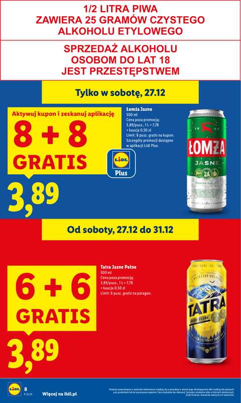 Lidl - gazetka promocyjna Oferta ważna tylko 27.12 od soboty 27.12 do soboty 27.12 - strona 8