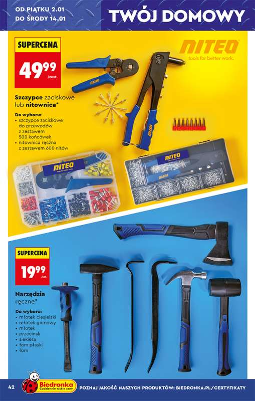Biedronka - gazetka promocyjna Okazje tygodnia od 29.12 od poniedziałku 29.12 do środy 14.01 - strona 46
