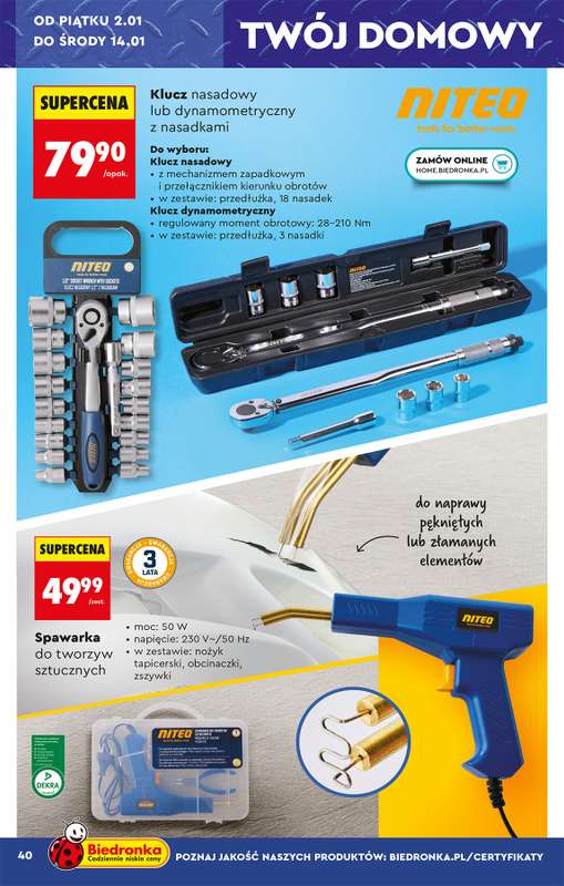 Biedronka - gazetka promocyjna Okazje tygodnia od 29.12 od poniedziałku 29.12 do środy 14.01 - strona 44