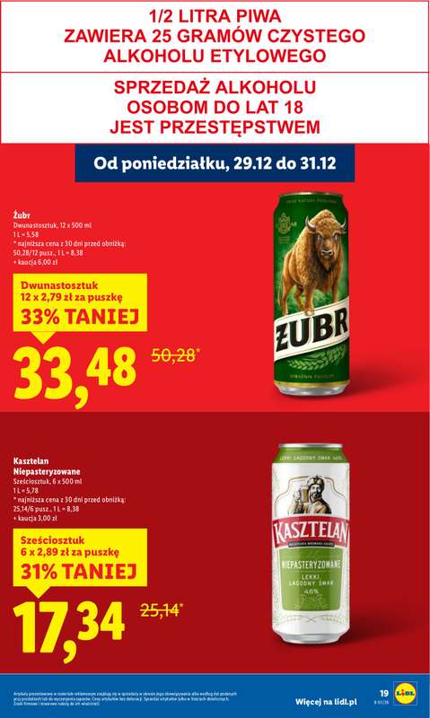 Lidl - gazetka promocyjna Oferta od poniedziałku od poniedziałku 29.12 do środy 31.12 - strona 19
