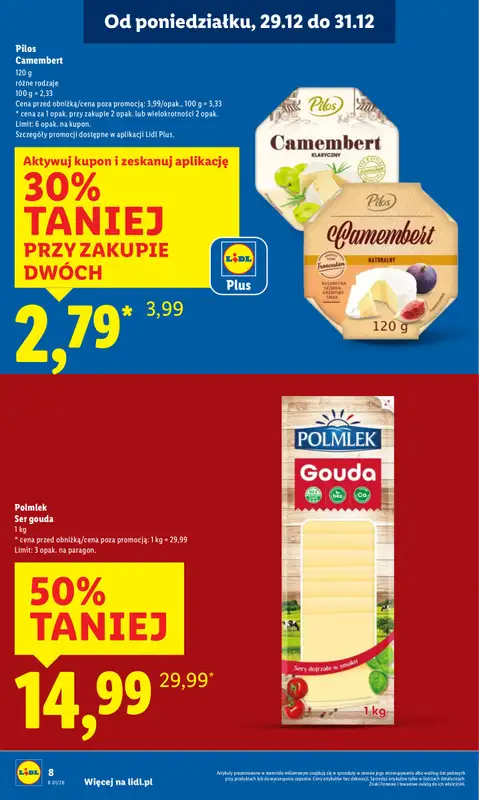Lidl - gazetka promocyjna Oferta od poniedziałku od poniedziałku 29.12 do środy 31.12 - strona 8