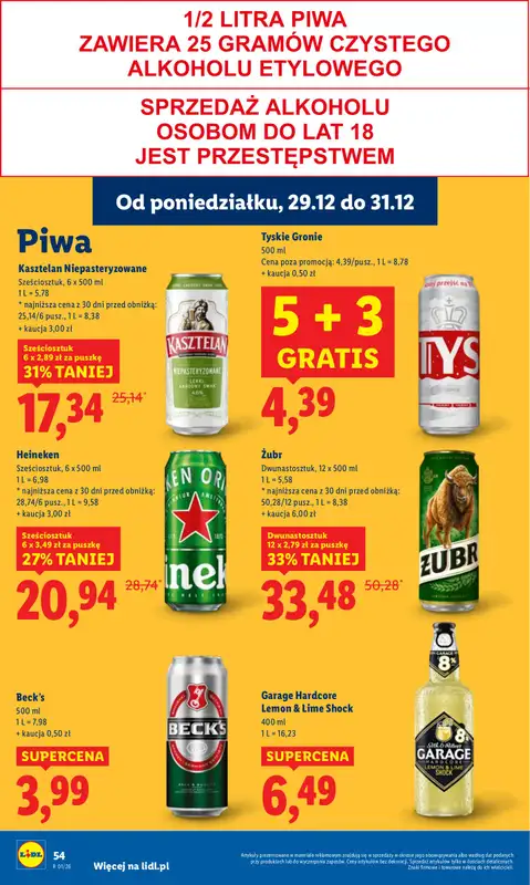 Lidl - gazetka promocyjna Oferta od poniedziałku od poniedziałku 29.12 do środy 31.12 - strona 54