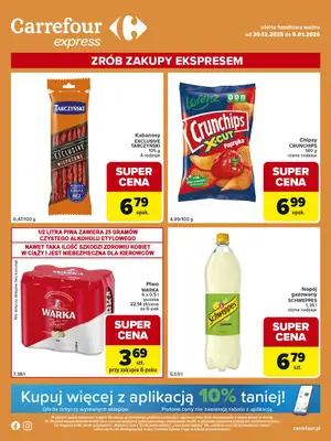 Carrefour Express - gazetka promocyjna Gazetka Express od wtorku 30.12 do poniedziałku 05.01