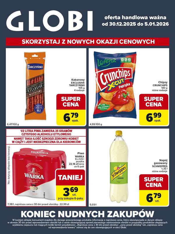 Globi - gazetka promocyjna Gazetka Globi od wtorku 30.12 do poniedziałku 05.01