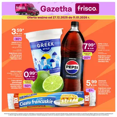 Frisco - gazetka promocyjna Gazetka od poniedziałku 29.12 do niedzieli 11.01