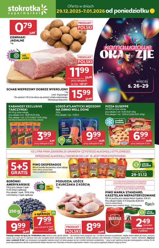 Stokrotka - gazetka promocyjna Gazetka Supermarket od poniedziałku 29.12 do środy 07.01