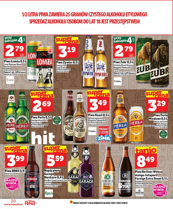 TOPAZ - gazetka promocyjna Gazetka od czwartku 08.01 do środy 14.01 - strona 20