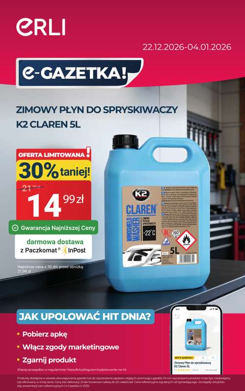 ERLI - gazetka promocyjna Upoluj HIT e-Gazetki ERLI! od poniedziałku 29.12 do niedzieli 04.01