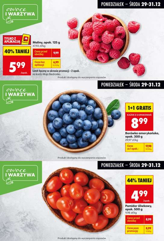 Biedronka - gazetka promocyjna Biedronkowe oszczędności od poniedziałku 29.12 do środy 31.12 - strona 3