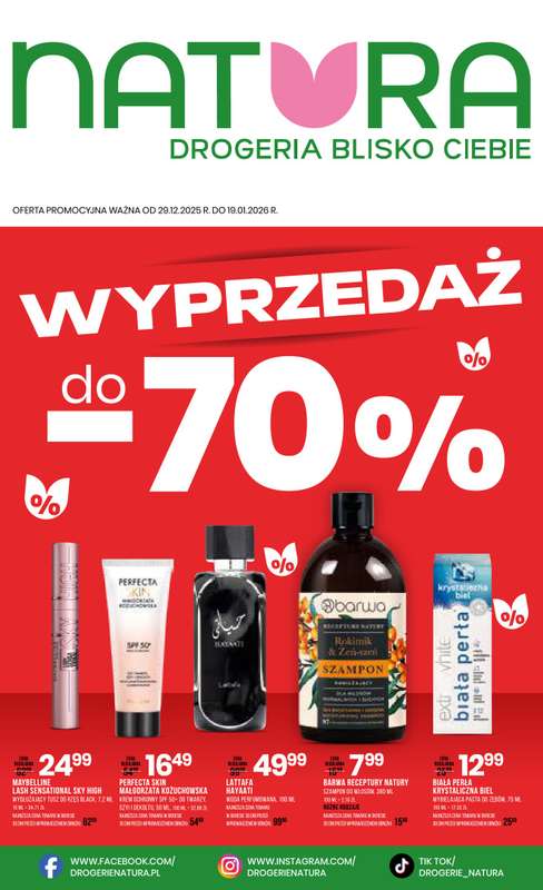 Drogerie Natura - gazetka promocyjna Gazetka od poniedziałku 29.12 do poniedziałku 19.01