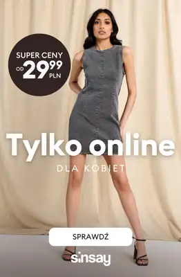 Sinsay - gazetka promocyjna Tylko online - dla kobiet od poniedziałku 29.12 do środy 07.01