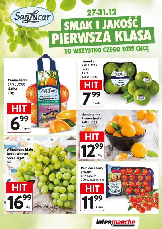 Intermarche - gazetka promocyjna Świeży kram od poniedziałku 29.12 do środy 31.12