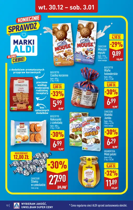 Aldi - gazetka promocyjna ŁÓDŹ: WIELKIE OTWARCIE już we wtorek: 30.12! od wtorku 30.12 do środy 31.12 - strona 12