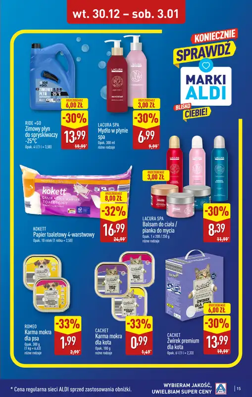 Aldi - gazetka promocyjna ŁÓDŹ: WIELKIE OTWARCIE już we wtorek: 30.12! od wtorku 30.12 do środy 31.12 - strona 15