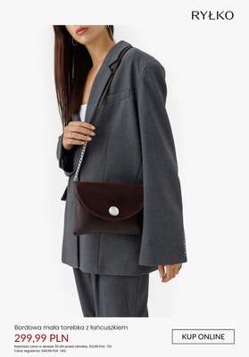 Bordowa mała torebka z łańcuszkiem