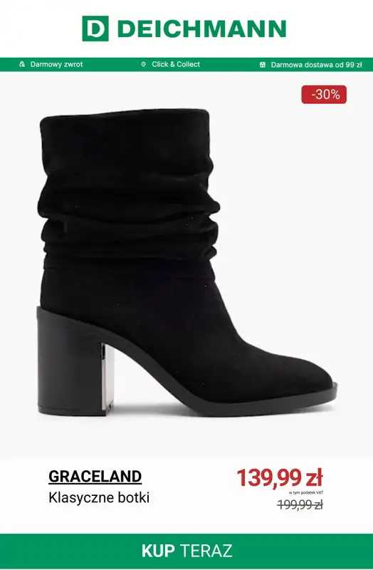 Deichmann - gazetka promocyjna Do -50% botki na obcasie od poniedziałku 29.12  - strona 5