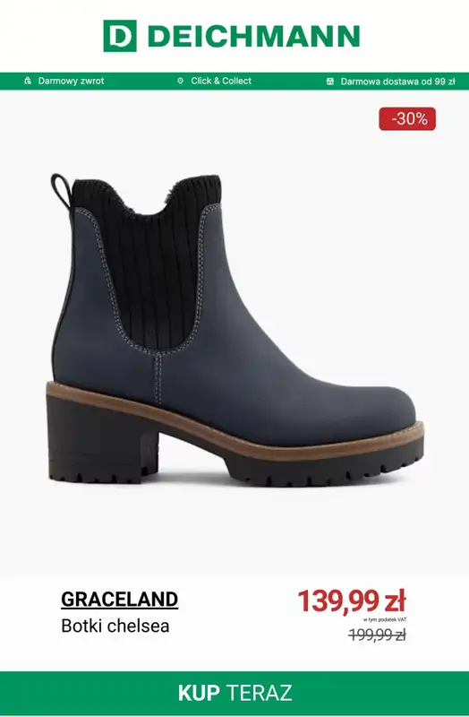 Deichmann - gazetka promocyjna Do -50% botki na obcasie od poniedziałku 29.12  - strona 7