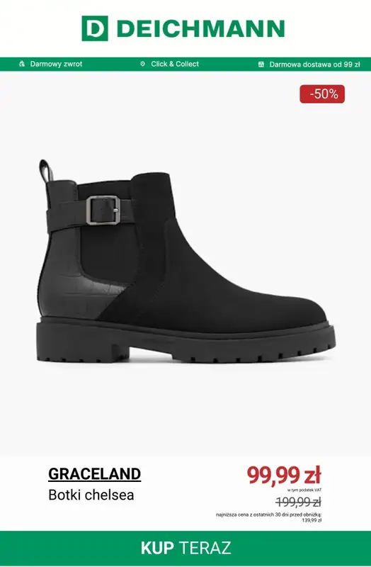 Deichmann - gazetka promocyjna Do -50% botki na obcasie od poniedziałku 29.12  - strona 8