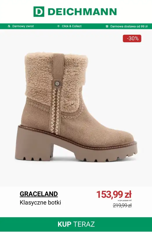 Deichmann - gazetka promocyjna Do -50% botki na obcasie od poniedziałku 29.12  - strona 2