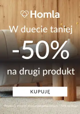 Homla - gazetka promocyjna -50% na drugi produkt od poniedziałku 29.12 do poniedziałku 05.01