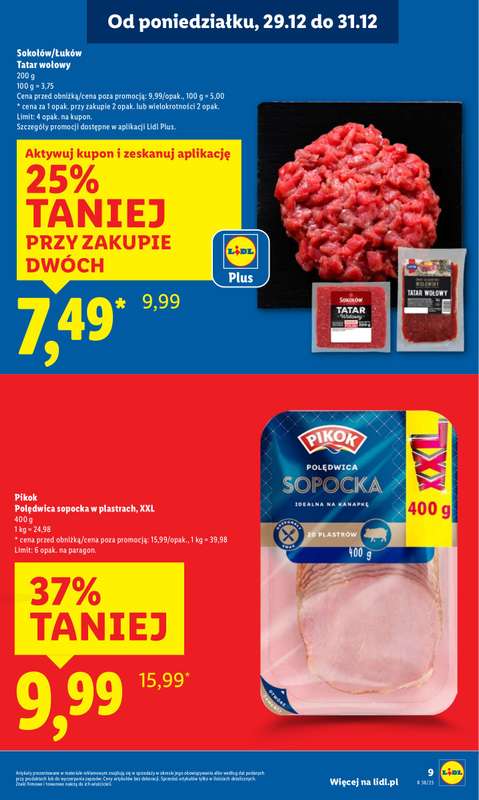 Lidl - gazetka promocyjna Oferta od poniedziałku od poniedziałku 29.12 do środy 31.12 - strona 9