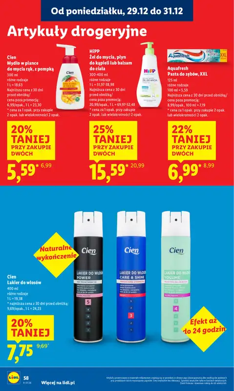 Lidl - gazetka promocyjna Oferta od poniedziałku od poniedziałku 29.12 do środy 31.12 - strona 58