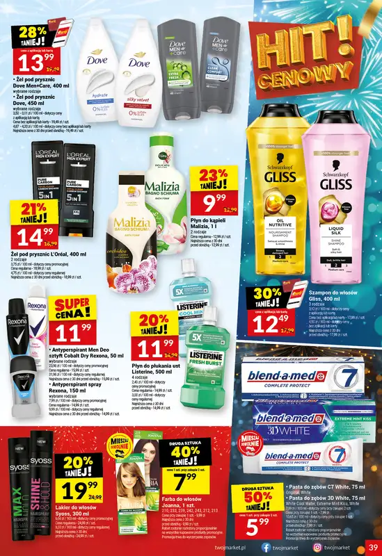 Twój Market - gazetka promocyjna Gazetka od poniedziałku 29.12 do wtorku 06.01 - strona 39