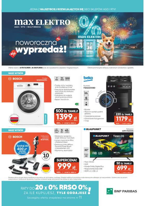 Max Elektro - gazetka promocyjna Gazetka od wtorku 30.12 do środy 28.01