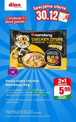 Dino - gazetka promocyjna Danie nudle - oferta na 30.12 | Promocje spoza gazetki od wtorku 30.12 do wtorku 30.12