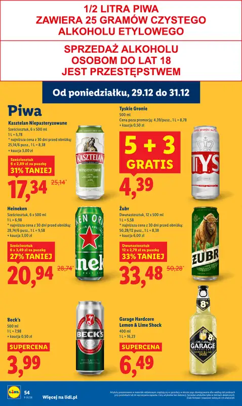 Lidl - gazetka promocyjna Oferta od poniedziałku od poniedziałku 29.12 do środy 31.12 - strona 54