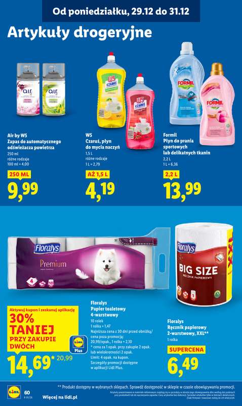 Lidl - gazetka promocyjna Oferta od poniedziałku od poniedziałku 29.12 do środy 31.12 - strona 60