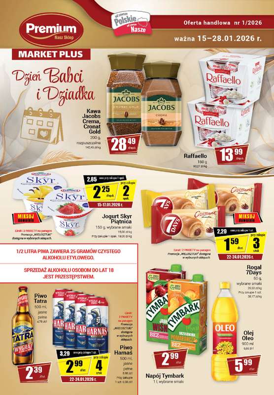 Premium - gazetka promocyjna Gazetka Premium Market Plus od czwartku 15.01 do środy 28.01